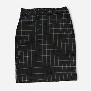 Elle Checkered Pencil Skirt Women’s Medium Black & White